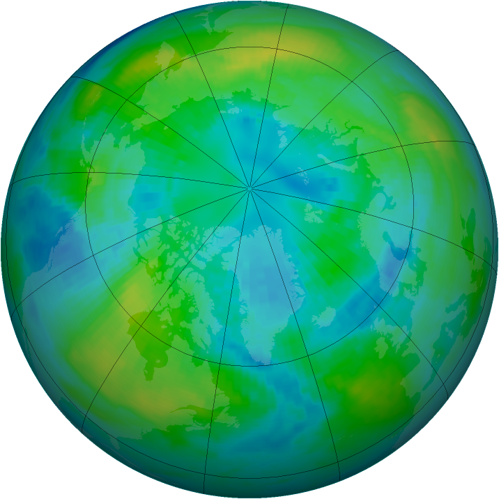 Arctic ozone map for 09 October 1979
